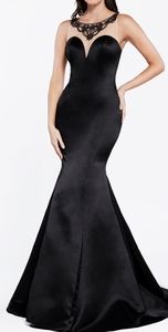 COPY - Black beaded milado mermaid formal evening gown long prom